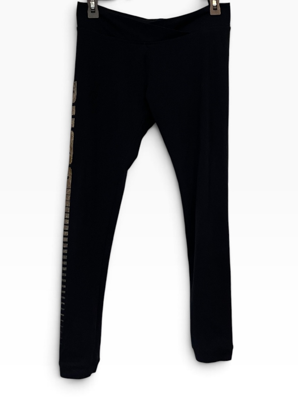 Puma Gold Sparkle Logo Leggings V Cut Waist S/M